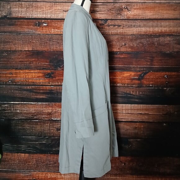 NWT Coldwater Creek Long Jacket M Pewter Gray Button Front - Picture 5 of 9